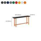 Table de bar industrielle avec plateau en bois noir et piètement en métal