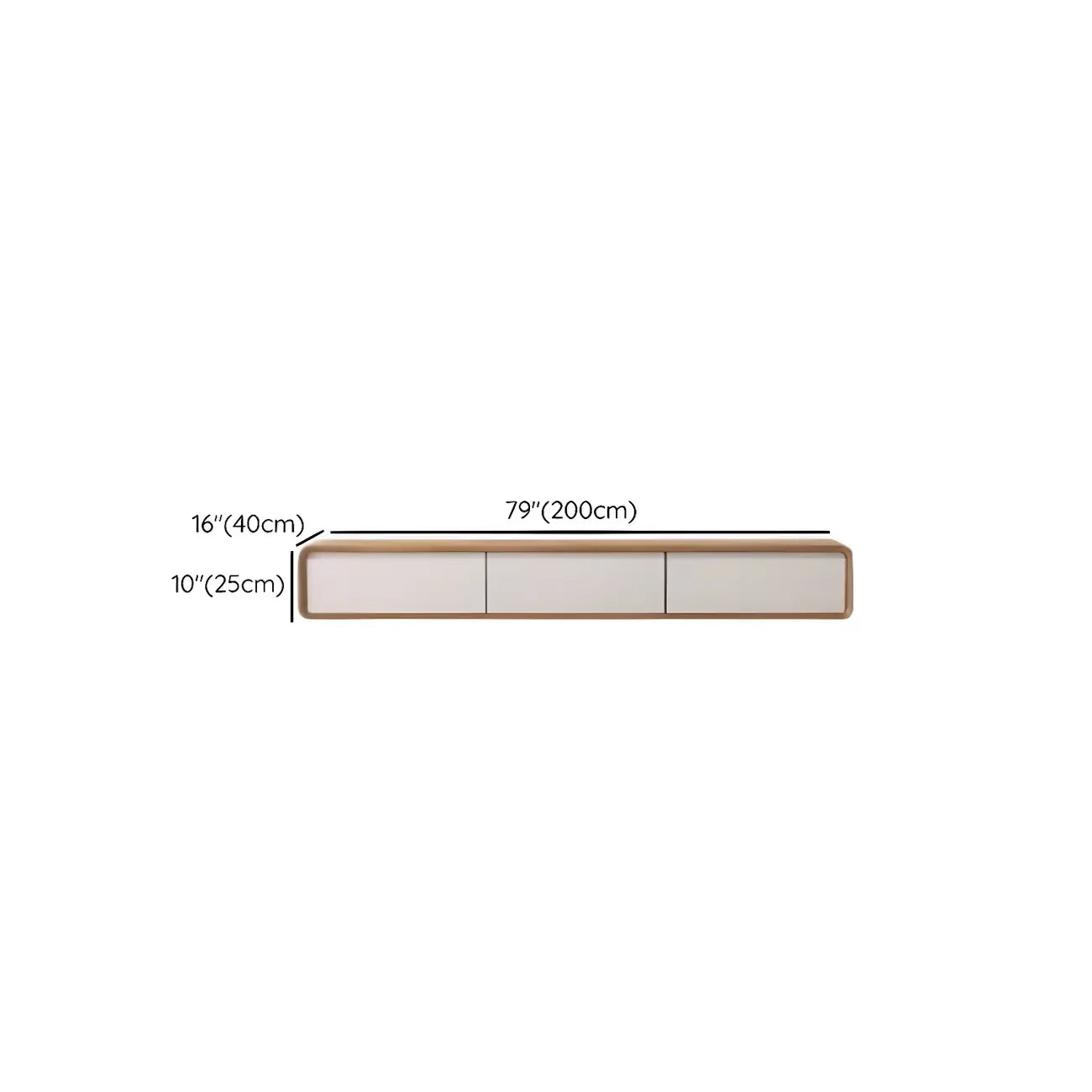 Meuble TV moderne en bois marron avec longs tiroirs (79 cm)
