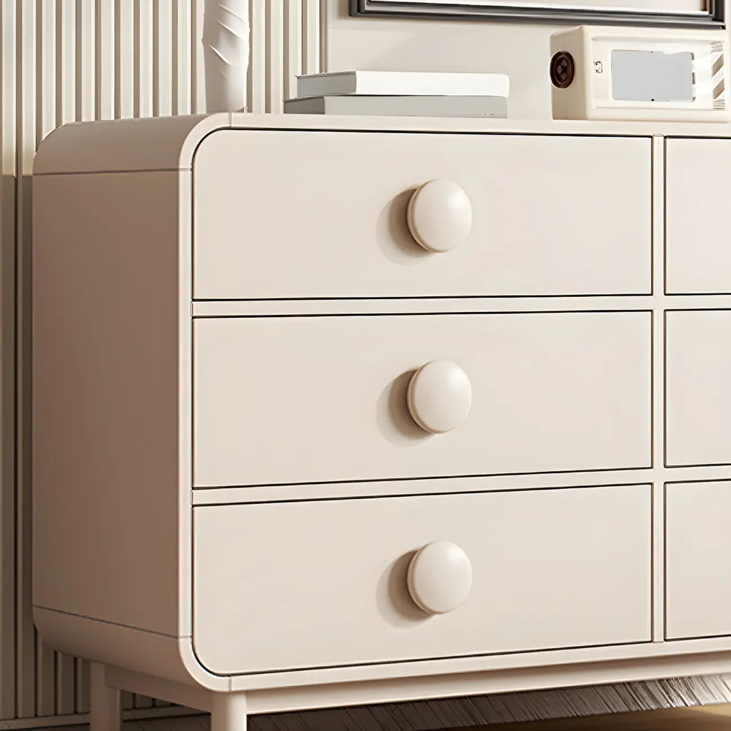 Commode et chiffonniers minimalistes en bois blanc à 6 tiroirs