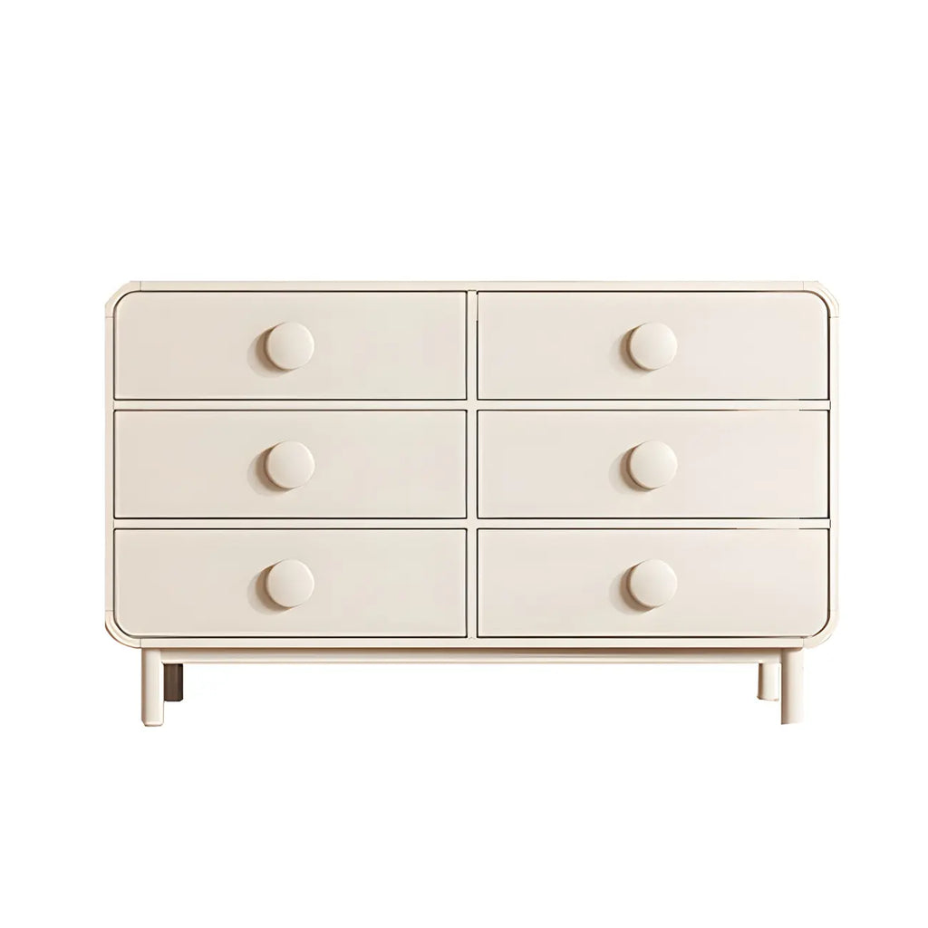 Commode et chiffonniers minimalistes en bois blanc à 6 tiroirs