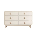 Commode et chiffonniers minimalistes en bois blanc à 6 tiroirs