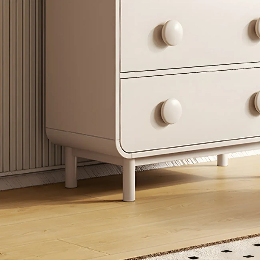 Commode et chiffonniers minimalistes en bois blanc à 6 tiroirs