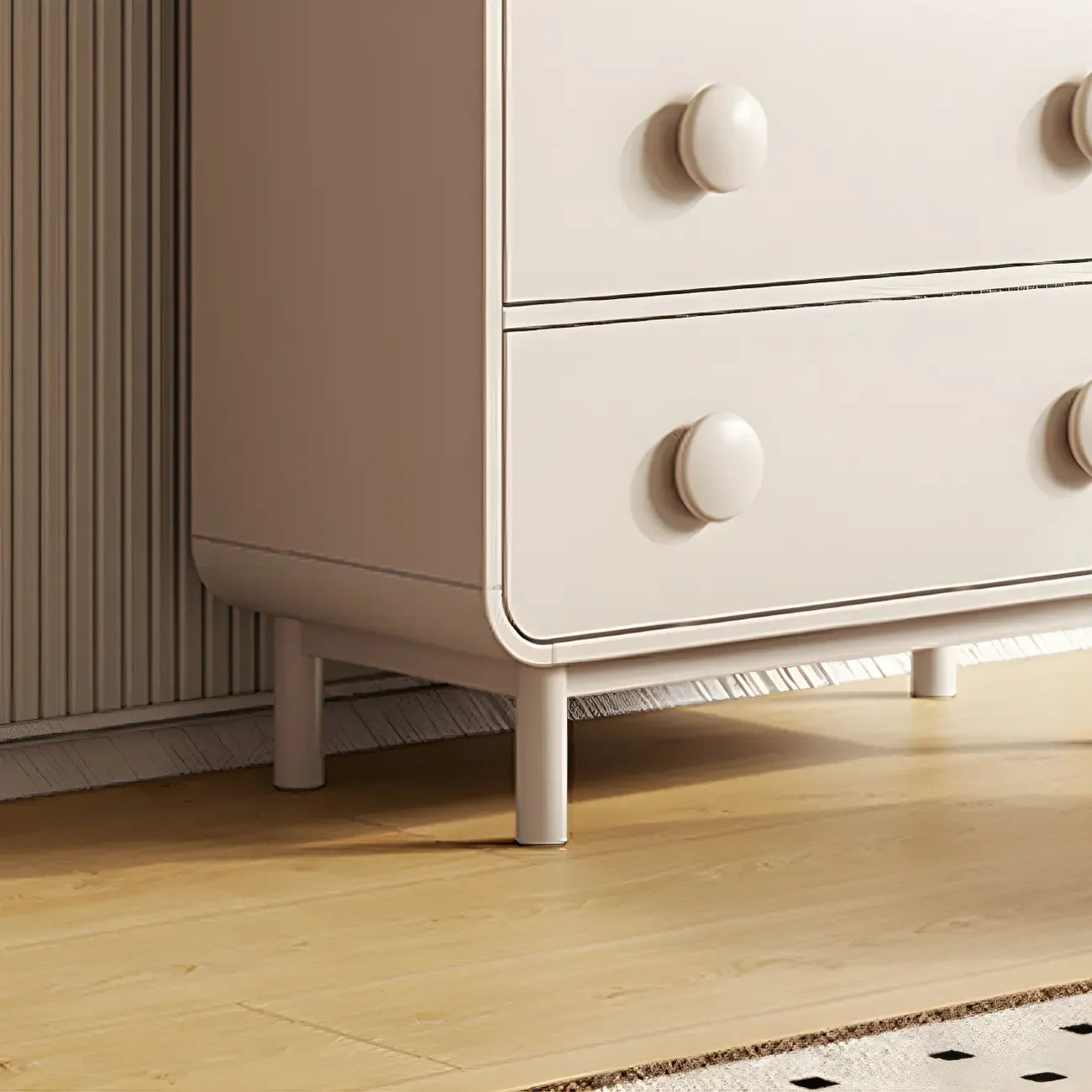 Commode et chiffonniers minimalistes en bois blanc à 6 tiroirs