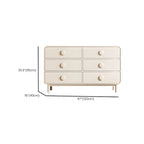 Commode et chiffonniers minimalistes en bois blanc à 6 tiroirs