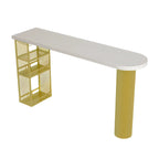 Tables de bar de rangement en bois brun glamour, forme libre, fer blanc