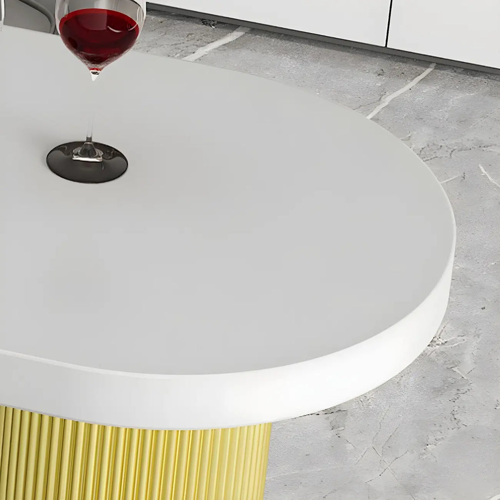 Tables de bar de rangement en bois brun glamour, forme libre, fer blanc