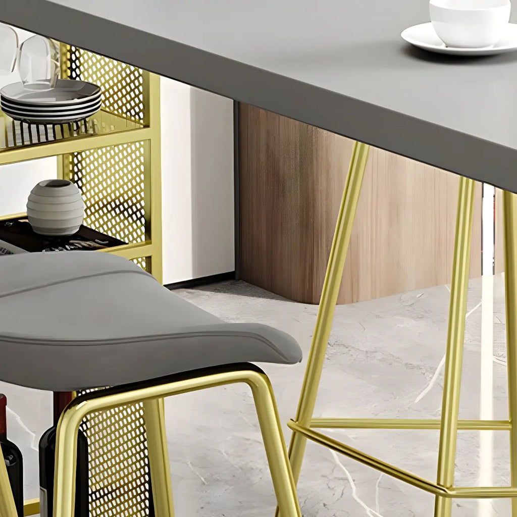 Tables de bar de rangement en bois brun glamour, forme libre, fer blanc