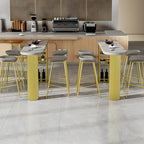Tables de bar de rangement en bois brun glamour, forme libre, fer blanc
