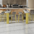 Tables de bar de rangement en bois brun glamour, forme libre, fer blanc