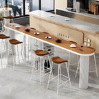 Tables de bar de rangement en bois brun glamour, forme libre, fer blanc