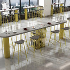 Tables de bar de rangement en bois brun glamour, forme libre, fer blanc