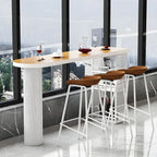 Tables de bar de rangement en bois brun glamour, forme libre, fer blanc