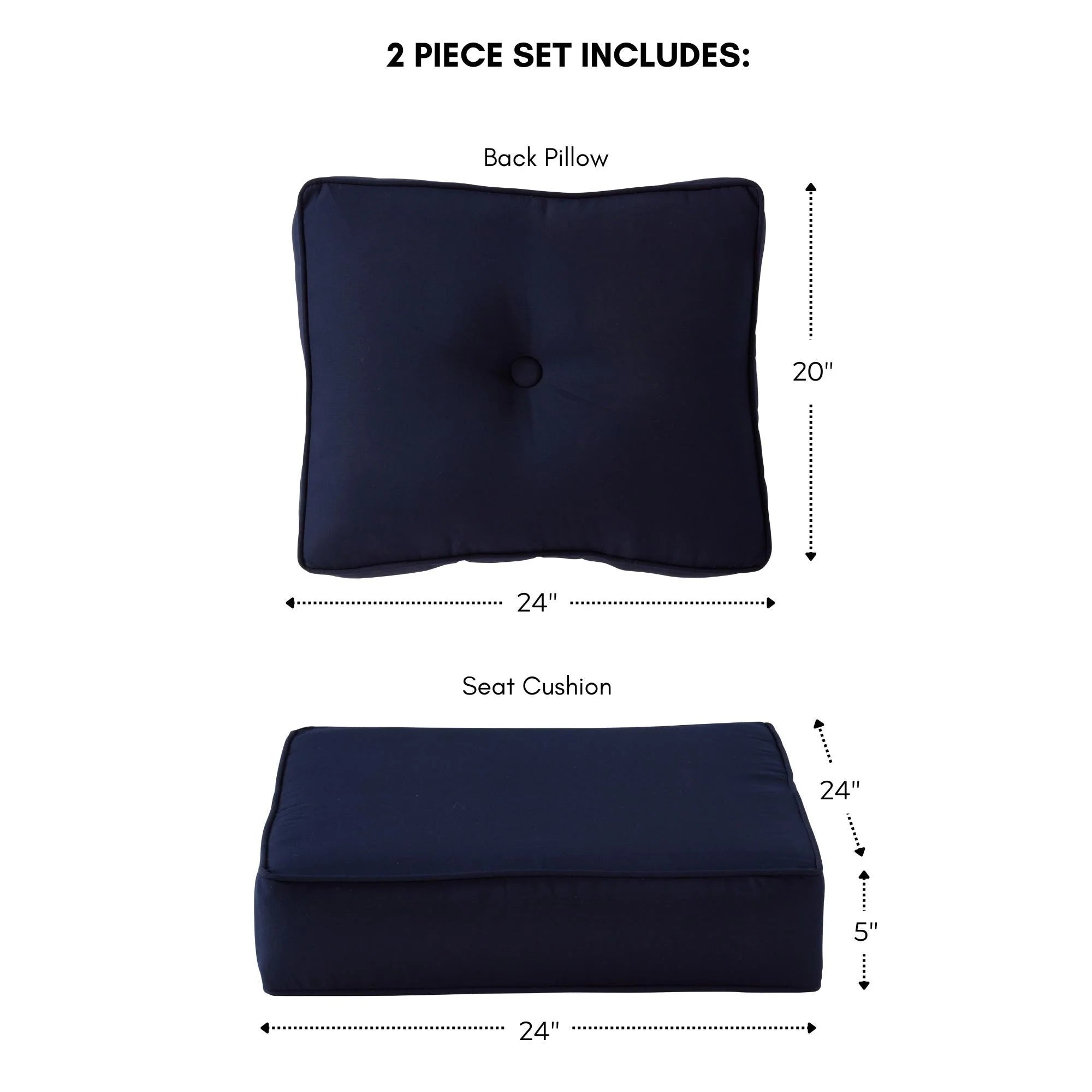 Ensemble de 2 coussins d'extérieur Sunbrella Premium pour siège profond