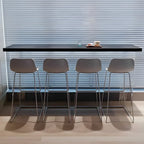 Table de bar minimaliste en bois noir avec base transparente pour cuisine/salle à manger