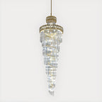 Luxueux lustre à cristaux LED en spirale à plusieurs niveaux