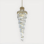 Luxueux lustre à cristaux LED en spirale à plusieurs niveaux