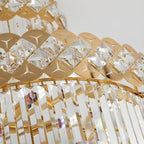 Luxueux lustre à cristaux LED en spirale à plusieurs niveaux