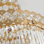 Luxueux lustre à cristaux LED en spirale à plusieurs niveaux