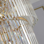 Luxueux lustre à cristaux LED en spirale à plusieurs niveaux