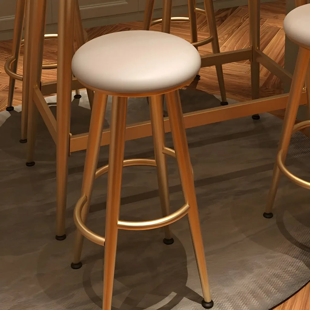 Tables de bar compactes en verre transparent et métal doré avec étagère, forme libre