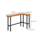 Tables de bar modernes en forme de L, en bois naturel et métal, avec tréteaux