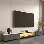 Mobile TV 63 Champagne Moderno in Pietra con Gestione Cavi