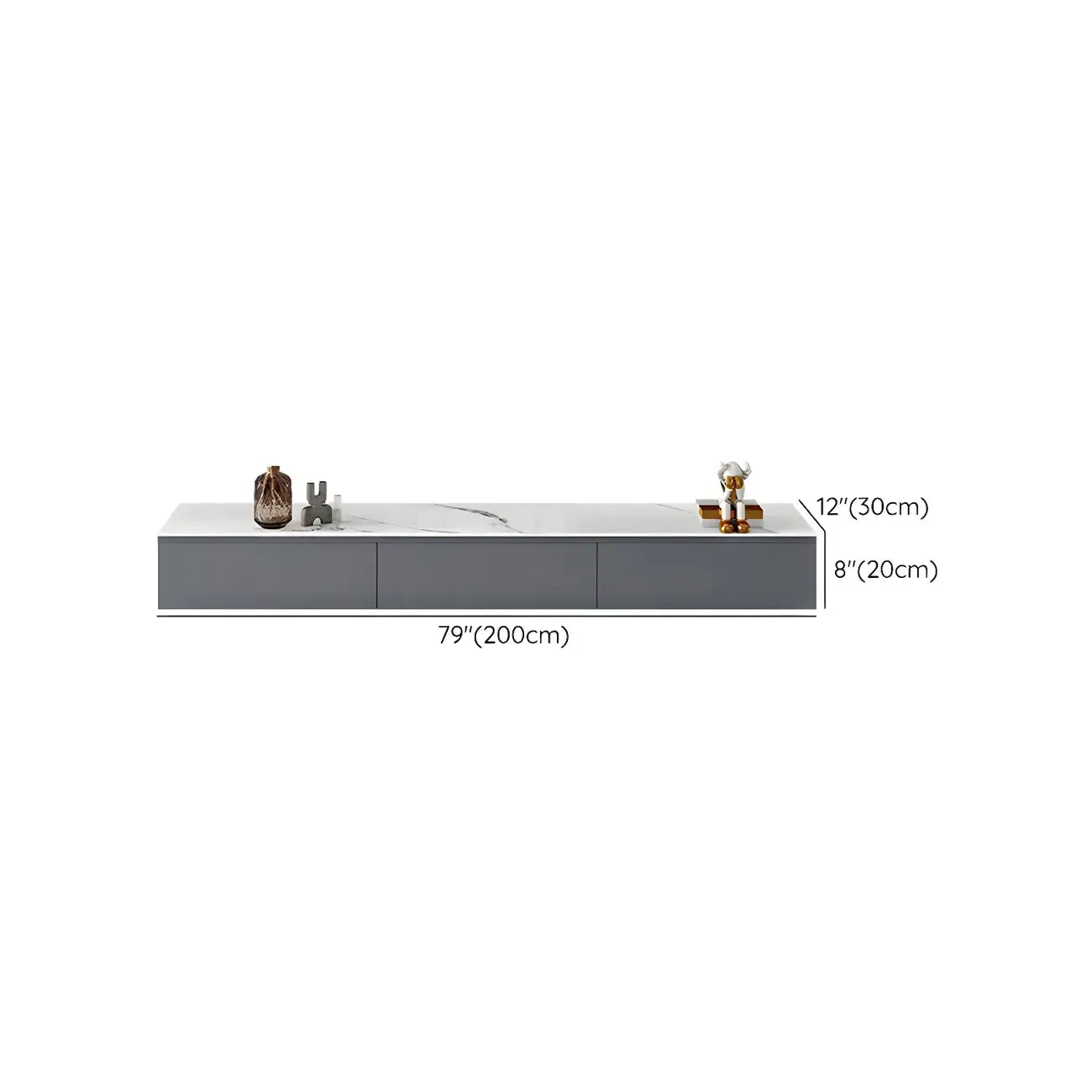 Mobile TV con 63 cassetti flottanti per gestione cavi Grey Stone