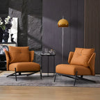 Fauteuil d'appoint moderne en cuir résistant aux chats, à dossier haut