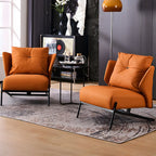 Fauteuil d'appoint moderne en cuir résistant aux chats, à dossier haut