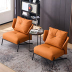 Fauteuil d'appoint moderne en cuir résistant aux chats, à dossier haut