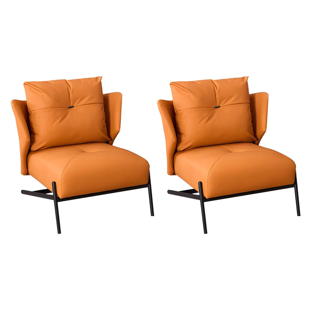 Fauteuil d'appoint moderne en cuir résistant aux chats, à dossier haut