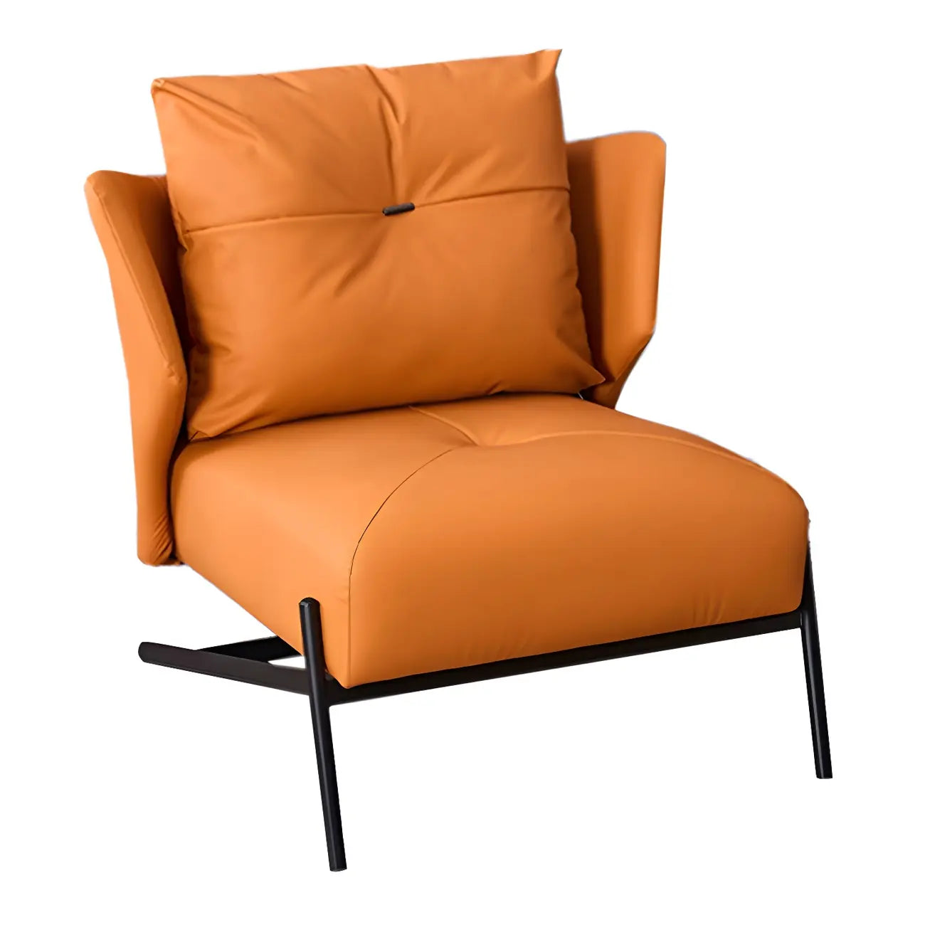 Fauteuil d'appoint moderne en cuir résistant aux chats, à dossier haut