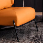 Fauteuil d'appoint moderne en cuir résistant aux chats, à dossier haut