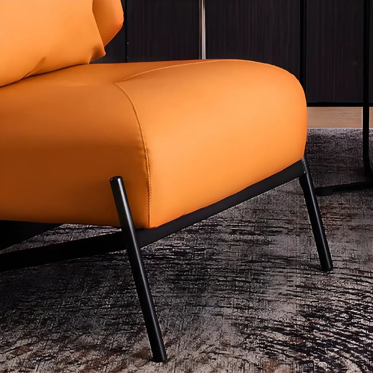 Fauteuil d'appoint moderne en cuir résistant aux chats, à dossier haut