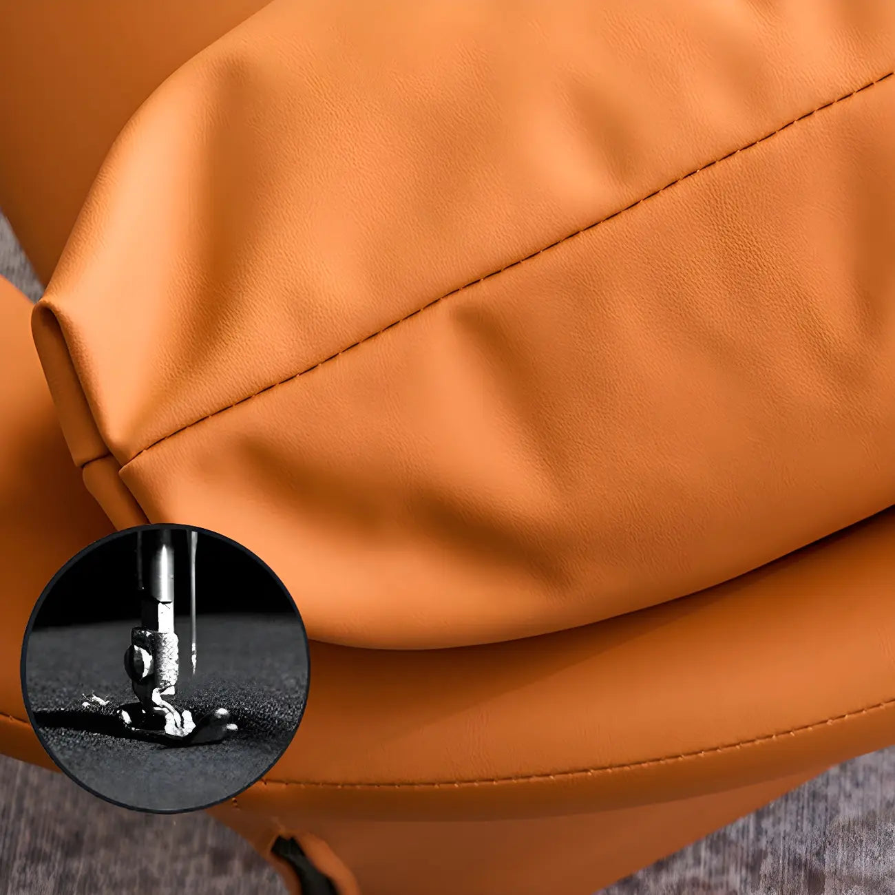 Fauteuil d'appoint moderne en cuir résistant aux chats, à dossier haut