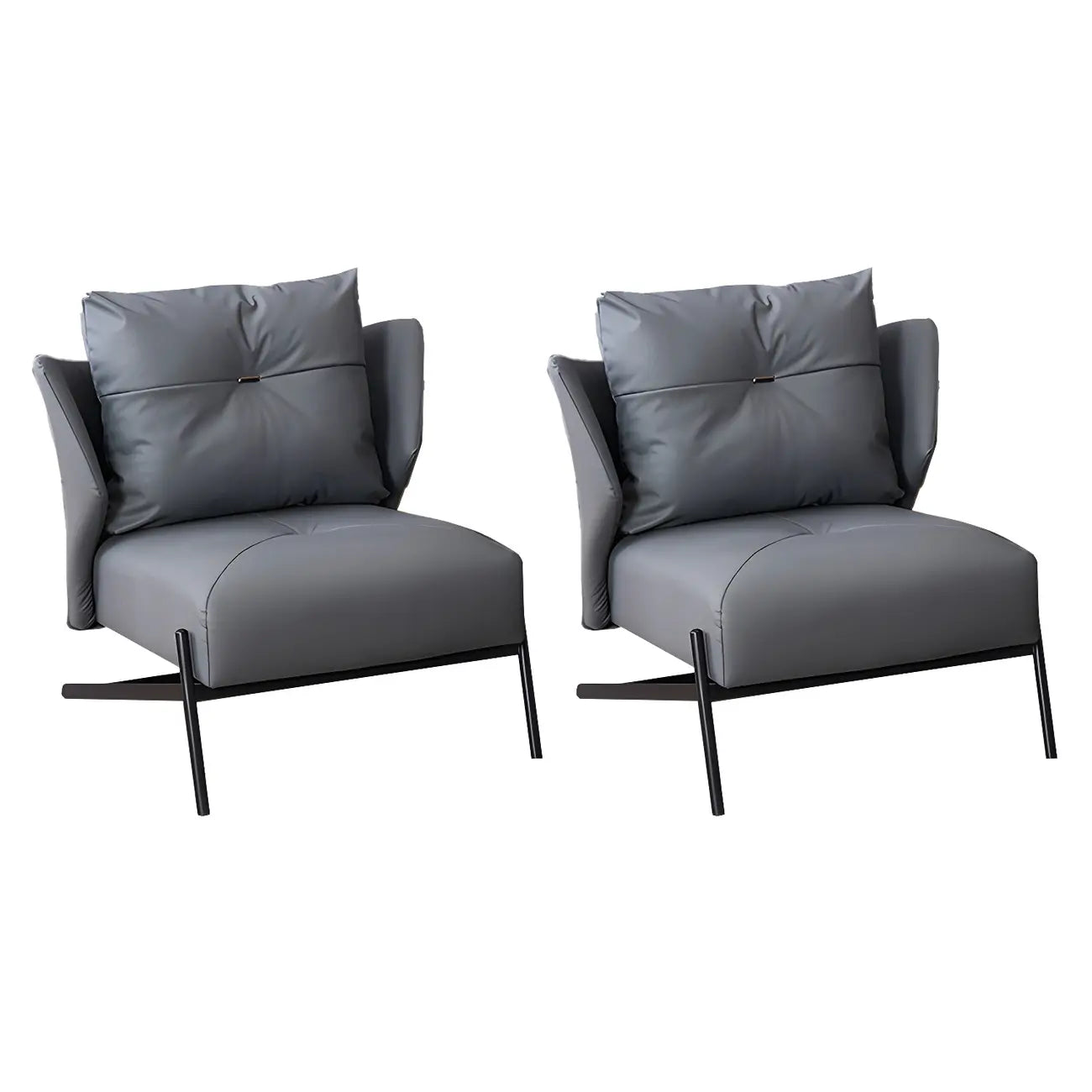 Fauteuil d'appoint moderne en cuir résistant aux chats, à dossier haut