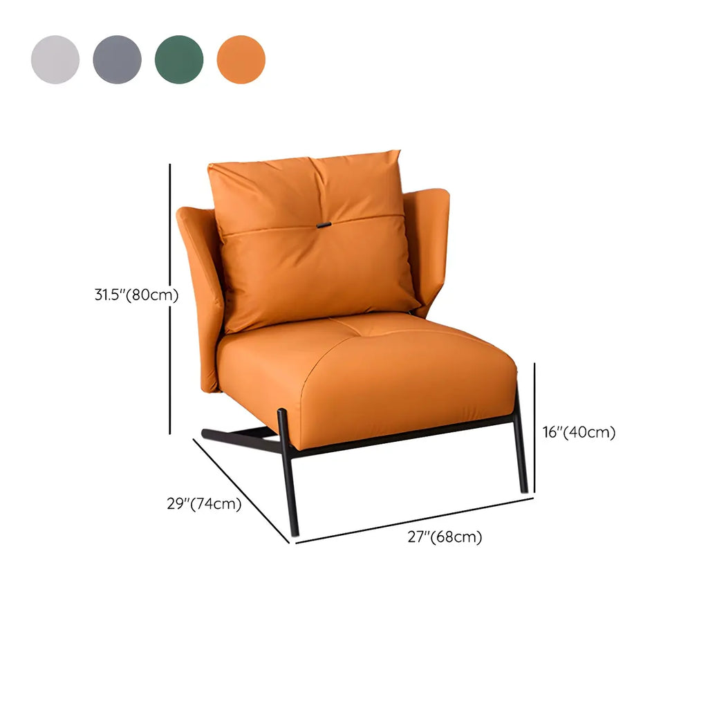 Fauteuil d'appoint moderne en cuir résistant aux chats, à dossier haut