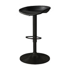 Tabouret de bar pivotant et réglable en cuir noir moderne