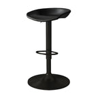 Tabouret de bar pivotant et réglable en cuir noir moderne