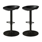 Tabouret de bar pivotant et réglable en cuir noir moderne