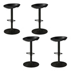Tabouret de bar pivotant et réglable en cuir noir moderne