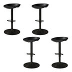Tabouret de bar pivotant et réglable en cuir noir moderne