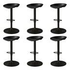 Tabouret de bar pivotant et réglable en cuir noir moderne