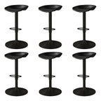 Tabouret de bar pivotant et réglable en cuir noir moderne