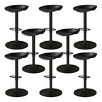 Tabouret de bar pivotant et réglable en cuir noir moderne