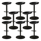 Tabouret de bar pivotant et réglable en cuir noir moderne