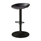 Tabouret de bar pivotant et réglable en cuir noir moderne
