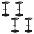 Tabouret de bar pivotant et réglable en cuir noir moderne