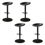Tabouret de bar pivotant et réglable en cuir noir moderne