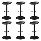 Tabouret de bar pivotant et réglable en cuir noir moderne